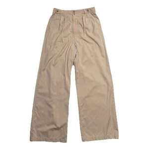 Madewell Harlow Wide Leg Pants Trouser Womens 8T Tall Linen Blend Khaki Beige